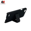 Чехол для LG Q6 пластиковый с подставкой, черного цвета, Nillkin