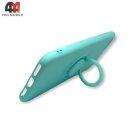 Чехол Iphone 7/8/SE 2020/SE 2022 силиконовый с кольцом, мятного цвета