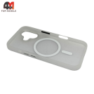 Чехол для Iphone 16 пластиковый с MagSafe, белого цвета, Pixels