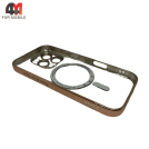 Чехол Iphone 16 Pro силиконовый с MagSafe, золотистого цвета, J-Case