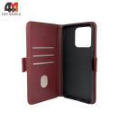 Чехол-книга для Honor X5C/X5C Plus шов, бордового цвета, Case