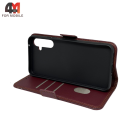 Чехол-книга для Samsung A34 5G шов, бордового цвета, Case