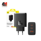 Baseus Сетевой адаптер P10152301113-00, USB+2USB-C, 65W, черный