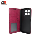 Чехол-книга для Honor X6B 4G в бок, бордового цвета