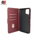 Чехол-книга для Samsung A22 4G/M22/M32 шов, бордового цвета, Case