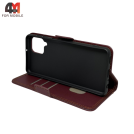 Чехол-книга для Samsung A22 4G/M22/M32 шов, бордового цвета, Case