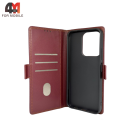Чехол-книга для Xiaomi Poco C85/Redmi 15C шов, бордового цвета, Case