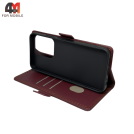 Чехол-книга для Xiaomi Poco C85/Redmi 15C шов, бордового цвета, Case