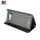 Чехол-книга для Samsung S8 clear view cover, серебристого цвета