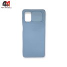 Чехол Samsung M51 силиконовый с защитой на камеру, голубого цвета