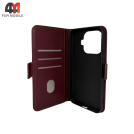 Чехол-книга для Xiaomi Mi 17T Pro шов, бордового цвета, Case