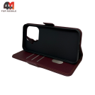 Чехол-книга для Xiaomi Mi 17T Pro шов, бордового цвета, Case