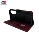 Чехол-книга для Xiaomi Redmi A7 Pro 4G шов, бордового цвета, Case