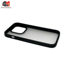 Чехол для Iphone 14 Plus/15 Plus пластиковый с усиленной рамкой, матовый, черного цвета, ipaky