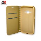 Чехол-книга для Samsung J1 2016/J120  золотого цвета, New Case