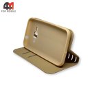 Чехол-книга для Samsung J1 2016/J120  золотого цвета, New Case