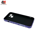 Чехол для Iphone 14 силиконовый с рисунком, 037 фиолетовый, luxo