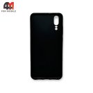 Чехол для телефона Huawei P20 силиконовый, матовый, черного цвета, Cherry