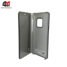 Чехол-книга для Samsung S9 Plus clear view cover, серебристого цвета