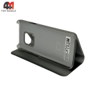 Чехол-книга для Samsung S9 Plus clear view cover, серебристого цвета