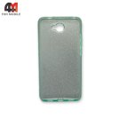 Чехол для телефона Huawei Y7 2017 силиконовый с блестками, зеленого цвета