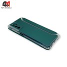 Чехол-книга для Samsung M52 с усиленными углами зеленого цвета