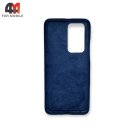 Чехол для телефона Huawei P40 Pro пластиковый, Alcantara, синего цвета