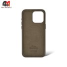 Чехол Iphone 15 пластиковый, Leather Case + MagSafe, Taupe