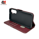 Чехол-книга для Samsung A17/A26 шов, бордового цвета, Case