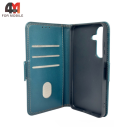 Чехол-книга для Samsung S25 шов, зеленого цвета, Case