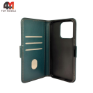 Чехол-книга для Honor X8C шов, зеленого цвета, Case