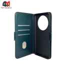 Чехол-книга для Honor X9B шов, зеленого цвета, Case