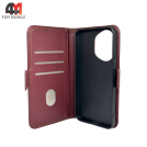 Чехол-книга для Honor 400 шов, бордового цвета, Case