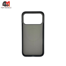 Чехол для Iphone 17 Pro Max карбон с MagSafe, серого цвета