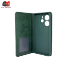 Чехол-книга для Xiaomi Redmi Note 14 4G в бок, зеленого цвета