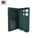Чехол-книга для Xiaomi Poco M6 Pro 4G/Redmi Note 13 Pro 4G/Redmi Note 14S в бок, зеленого цвета