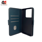 Чехол-книга для Xiaomi Poco M7 Pro 5G шов, зеленого цвета, Case
