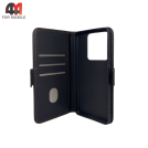 Чехол-книга для Xiaomi Poco M7 Pro 5G шов, черного цвета, Case