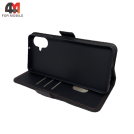 Чехол-книга для Samsung A07 шов, черного цвета, Case