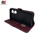 Чехол-книга для Huawei Nova Y73 шов, бордового цвета, Case