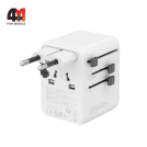 Сетевой переходник адаптер Travel USB/3USB-C, 45W, белый