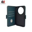 Чехол-книга для Honor X9D шов, зеленого цвета, Case