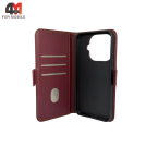 Чехол-книга для Xiaomi Mi 15T Pro шов, бордового цвета, Case