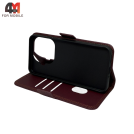 Чехол-книга для Xiaomi Mi 15T Pro шов, бордового цвета, Case