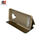 Чехол-книга для Samsung S9 clear view cover, золотого цвета