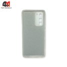 Чехол для телефона Huawei P40 силиконовый с блестками, серебристого цвета