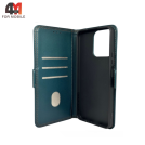 Чехол-книга для Honor X7C шов, зеленого цвета, Case