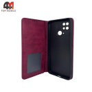 Чехол-книга для Xiaomi Poco C40/Redmi 10C в бок, бордового цвета