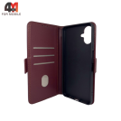 Чехол-книга для Samsung A07 шов, бордового цвета, Case
