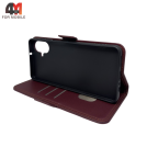 Чехол-книга для Samsung A07 шов, бордового цвета, Case